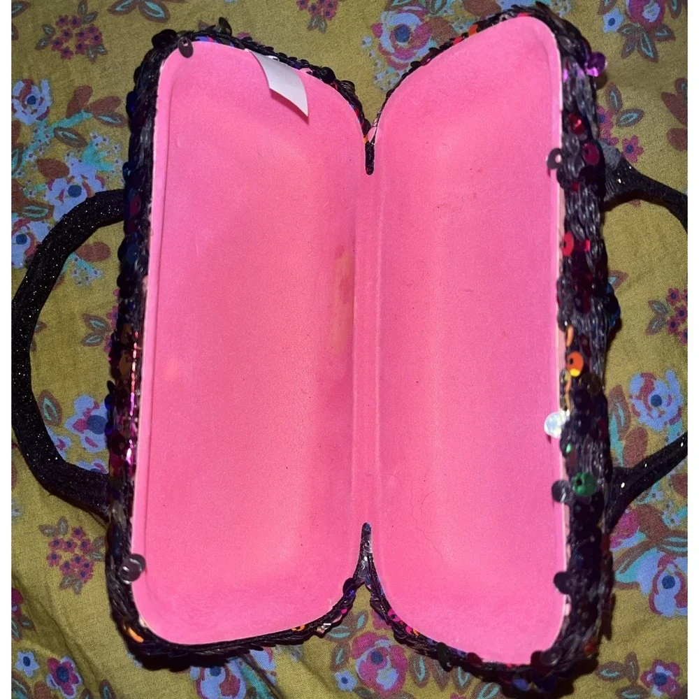Multi-Color Sequined Hard Eyeglasses / Sunglasses Case 